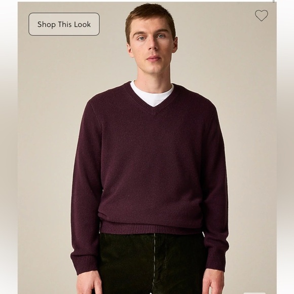 J CREW ITALIAN MERINO WOOL HEFTIER LIGHTWEIGHT WARM V NECK IN BURGUNDY COLORED - Picture 5 of 9